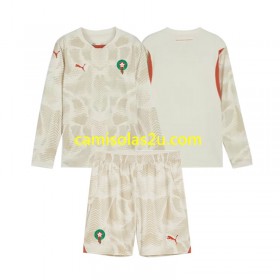 Camisolas de futebol Marrocos Guarda Redes Criança Equipamento Alternativa 2024 Manga Comprida